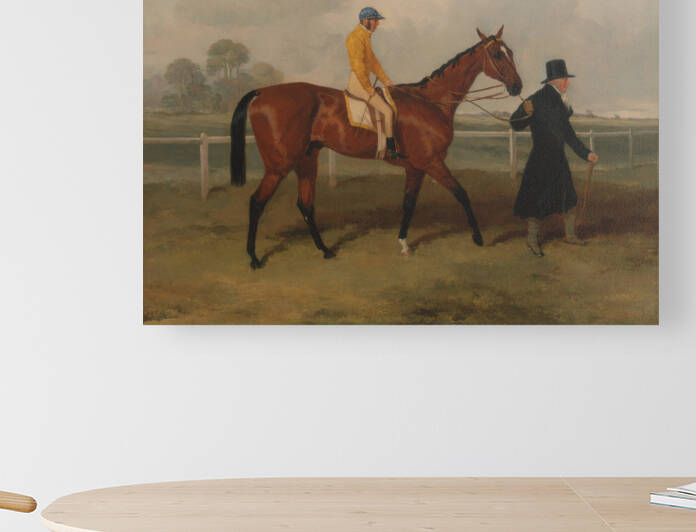 Sir Tatton Sykes Leading in the Horse Sir Tatton Sykes with William Scott Up by Harry Hall 1846 by Goldfishwallart
