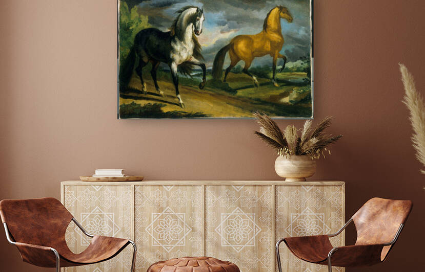  Two Horses by Theodore Gericault   by Goldfishwallart