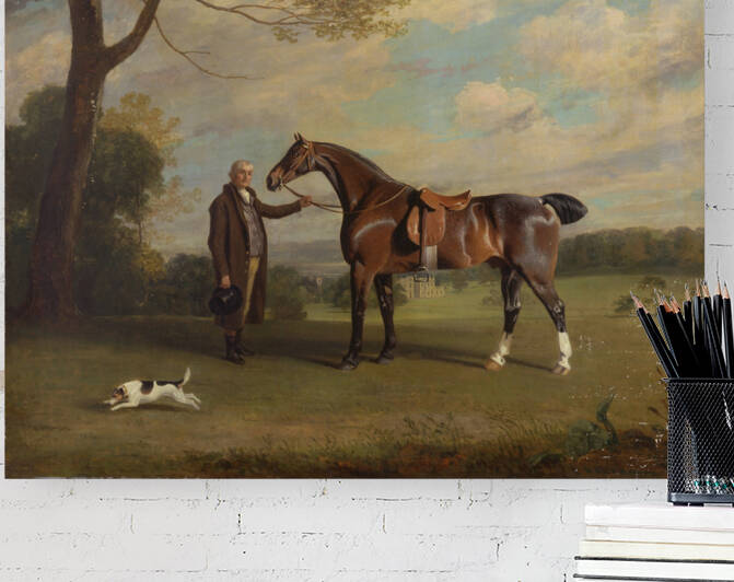 The Earl of Shrewsburys Groom Holding a Hunter by Henry Bernard Chalon  by Goldfishwallart