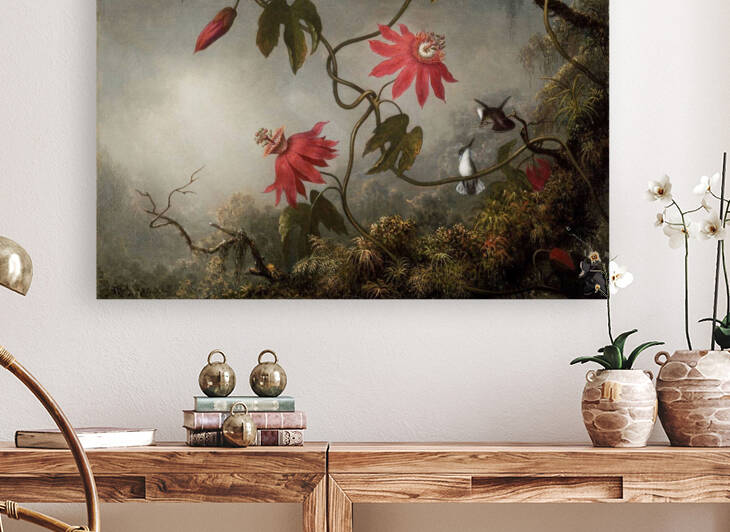 Passion Flowers and Hummingbirds by Martin Johnson Heade by Goldfishwallart