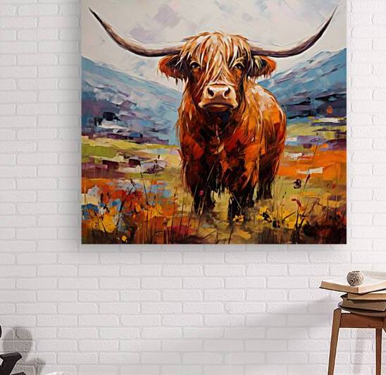 Highland cow painting highland cattle painting by Goldfishwallart