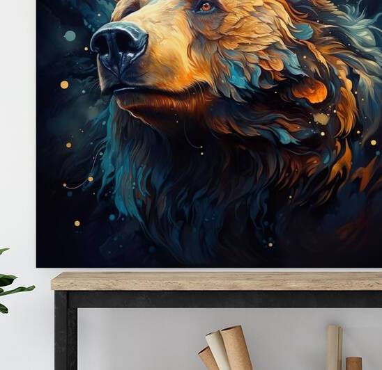 Beautiful bear wall art  - Majestic Bear Wall Decor by Goldfishwallart