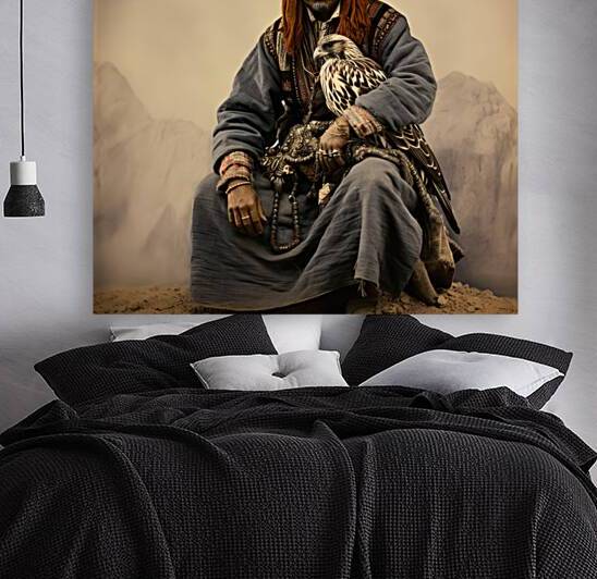 Vintage arab falconer -vintage arab falconry by Goldfishwallart