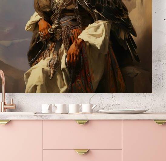 Vintage arab falconer-vintage arab falconry by Goldfishwallart