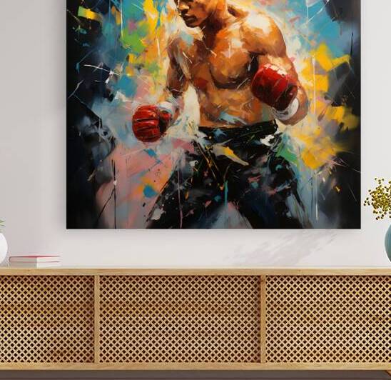 Muhammad Ali colored palette knife wall art by Goldfishwallart