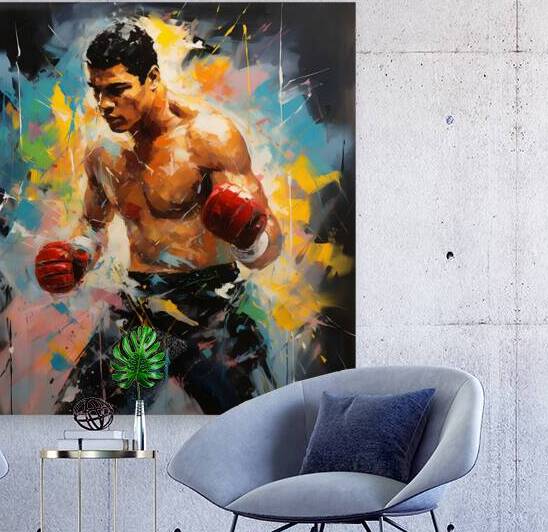  Muhammad Ali colored palette knife wall art by Goldfishwallart