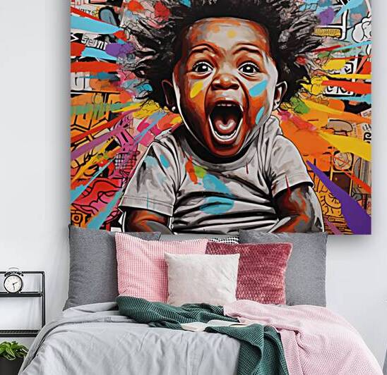 Afrocentric Nursery Canvas by Goldfishwallart