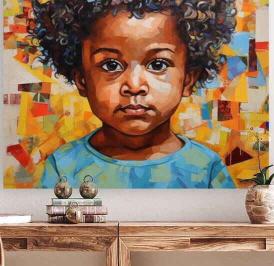 AFROCENTRIC TODDLER CANVAS PALETTE PAINTING by Goldfishwallart