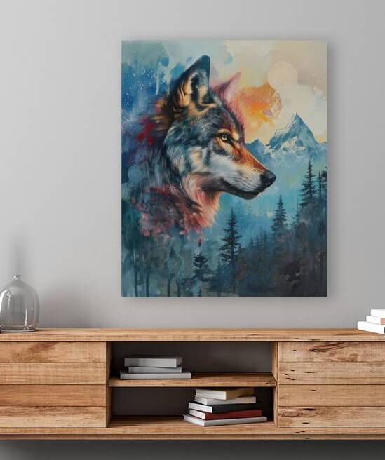 Wolf canvas wall art  by Goldfishwallart