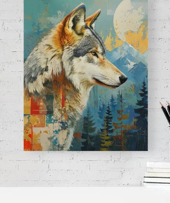 Wolf canvas art  wolf painting by Goldfishwallart