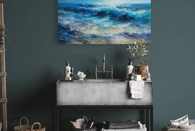  Relaxing Blue Seascape Wall Art  Beach wall artBeach artwork Beach wall decor by Goldfishwallart