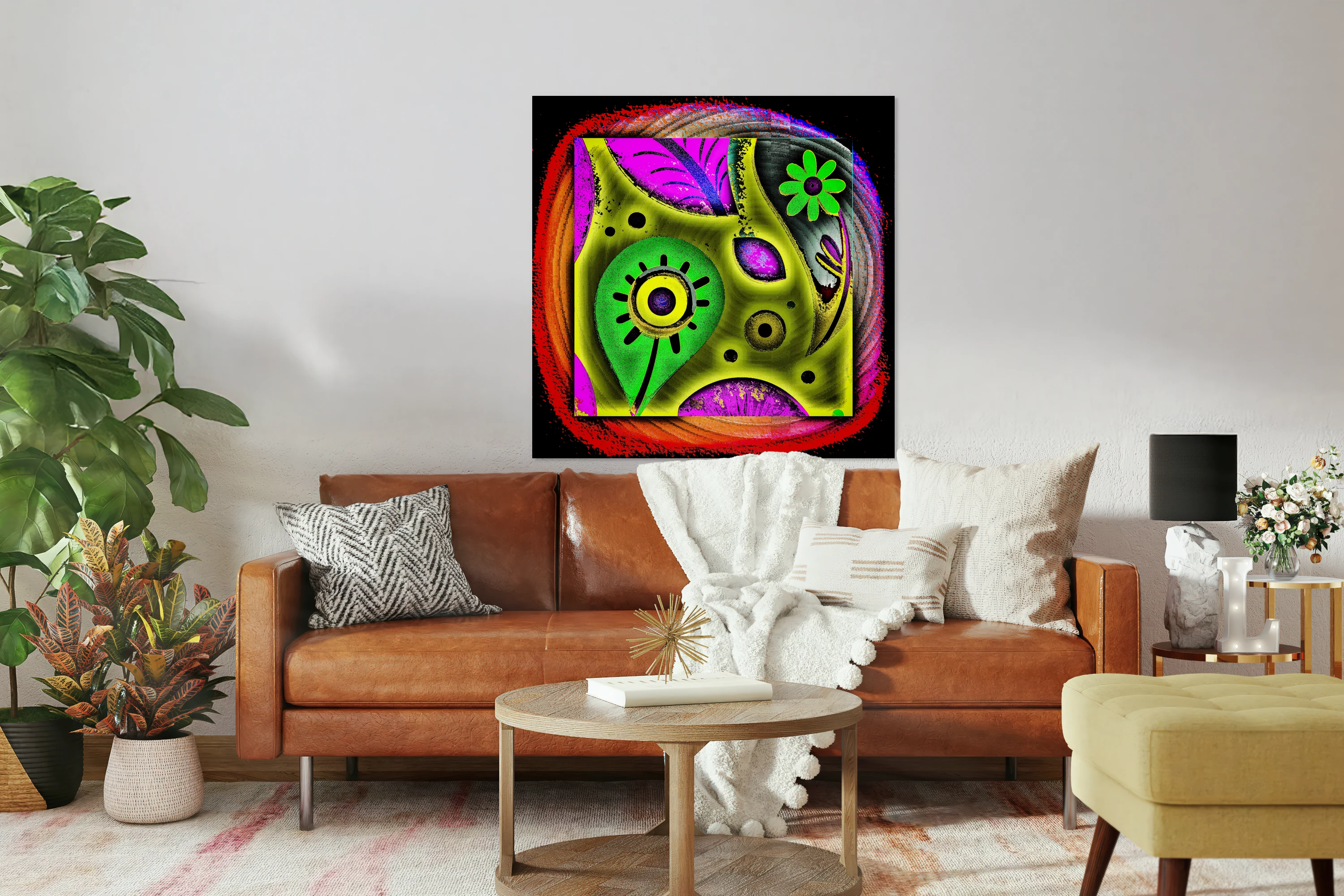 Abstract Floral Digital Psychedelic Art