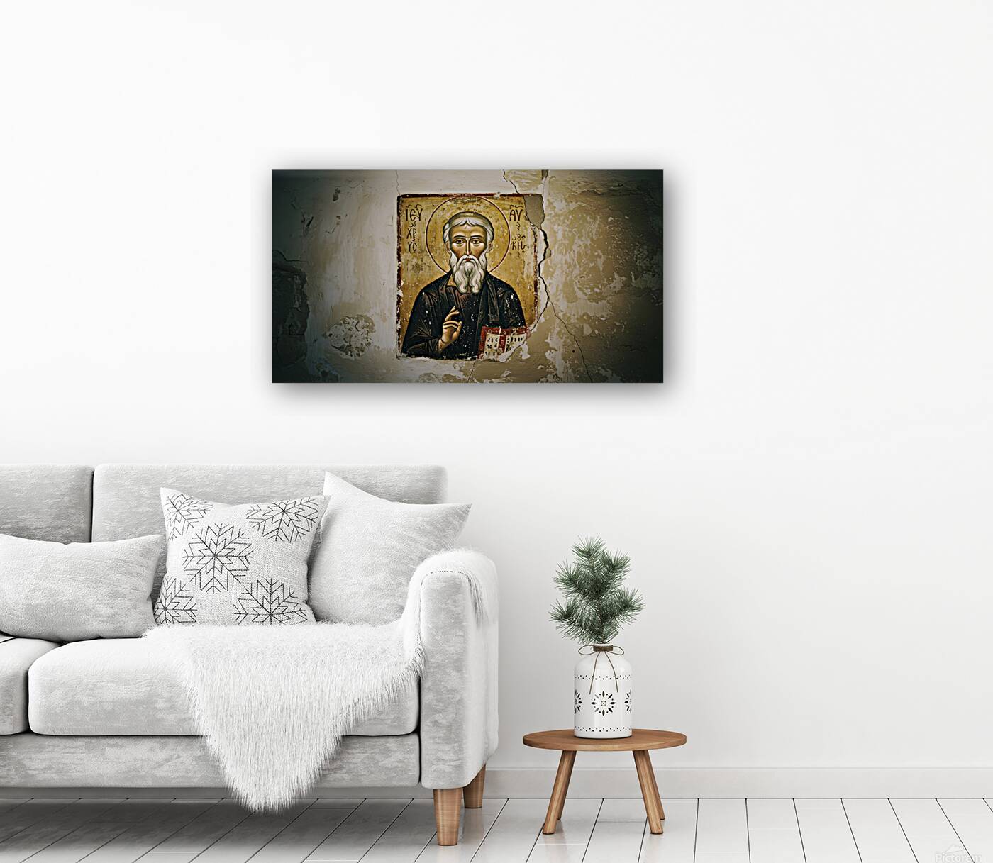 Coptic icon monk Reproduction