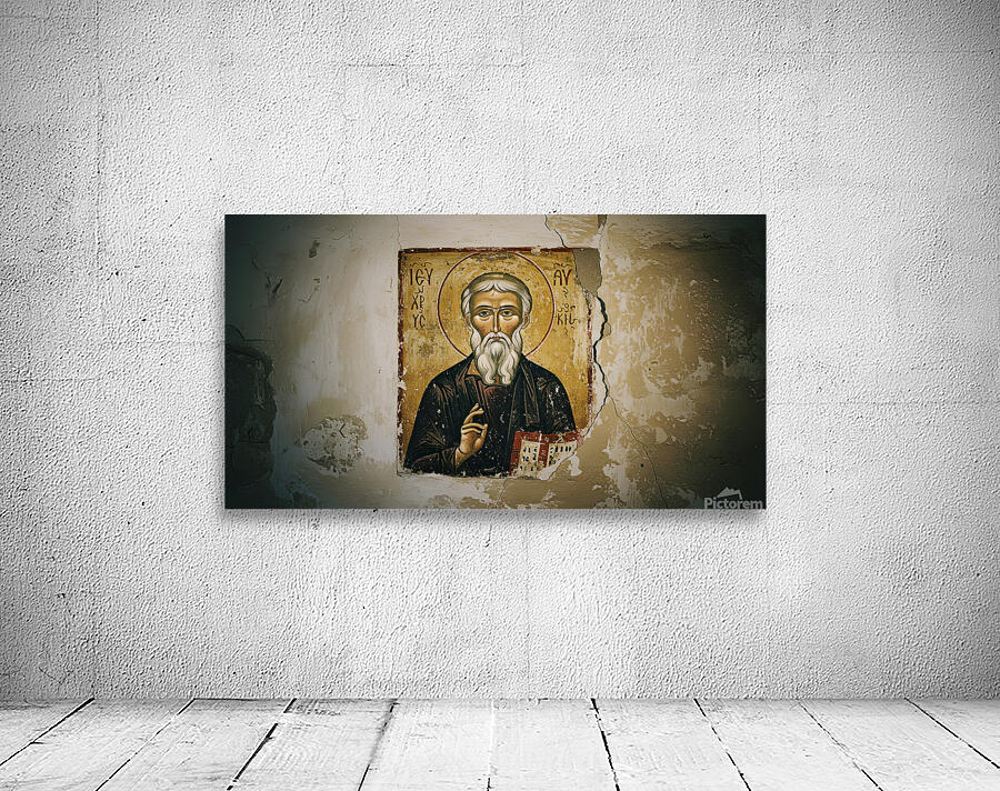 Coptic icon monk Wall Preview