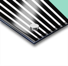Black & White Stripes with Aquamarine Patch Acrylic print