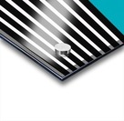 Black & White Stripes with Pacific Blue Patch Acrylic print