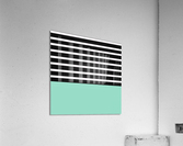 Black & White Stripes with Aquamarine Patch Acrylic Print