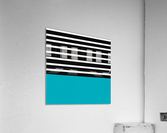 Black & White Stripes with Pacific Blue Patch Acrylic Print