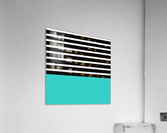 Black & White Stripes with Blue Patch Acrylic Print