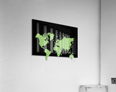LIME GREEN WORLD MAP Acrylic Print