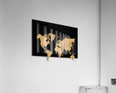 GOLD GLITTER WORLD MAP Acrylic Print