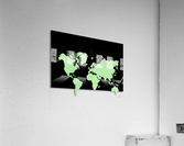 GREEN GLASS WORLD MAP Acrylic Print