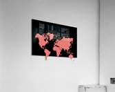 SALMON PINK WORLD MAP Acrylic Print