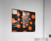 Orange Spiral Dots Acrylic Print