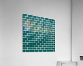 Blue Green Brick Pattern Acrylic Print