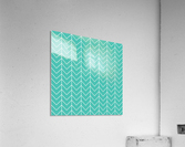Turquoise Blue Chevron Pattern Acrylic Print