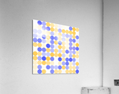 Yellow and Blue Small Dots Acrylic Print