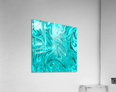 Cyan Liquid Marble Acrylic Print