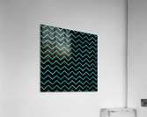 Cyan Chevron Glitter Acrylic Print