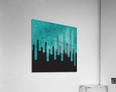 Dripping Cyan Glitter Acrylic Print