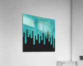 Dripping Teal Glitter Acrylic Print