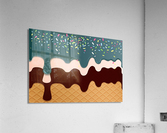Grey Waffle Drips Acrylic Print