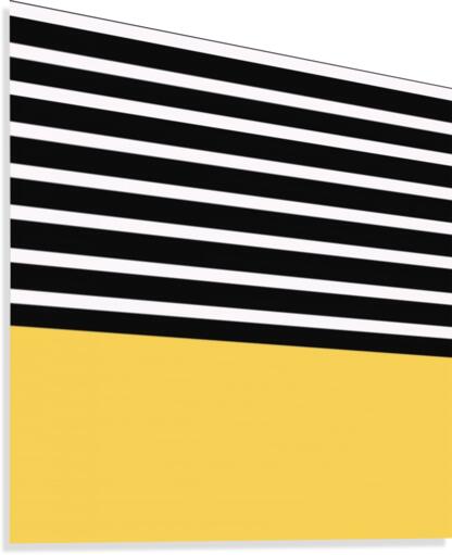 Black & White Stripes with Yellow Patch Canvas Print
