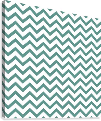 BLUE GREEN CHEVRON Canvas Print
