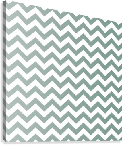 GREY GREEN CHEVRON Canvas Print