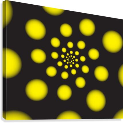 Yellow Spiral Dots Canvas Print
