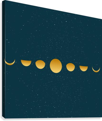 Golden Moon Phase Cycle  Canvas Print