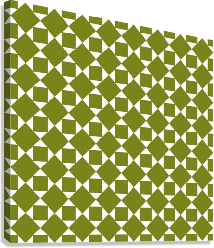 Green Squares And Diamonds Pattern  Canvas Print