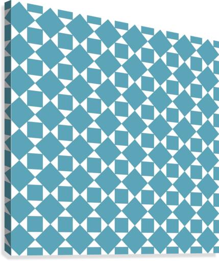 Turquoise Squares And Diamonds Pattern Canvas Print