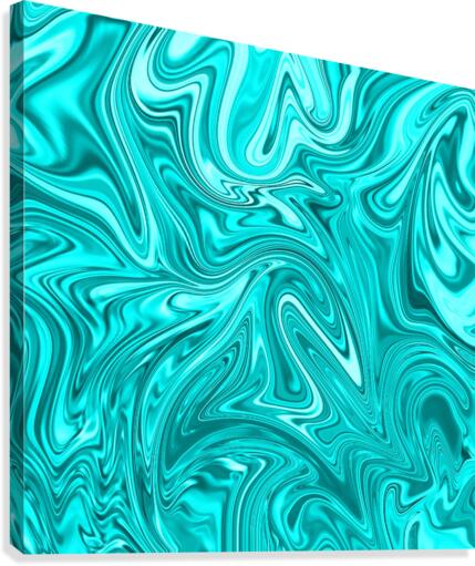 Aqua Liquid Marble Canvas Print