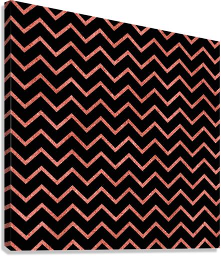 Peach Chevron Glitter Canvas Print
