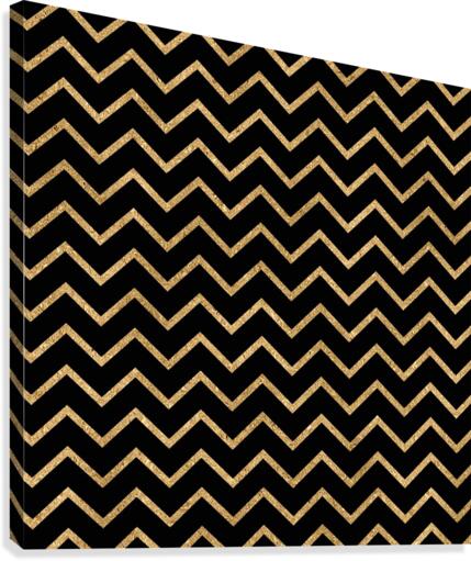 Gold Chevron Glitter Canvas Print