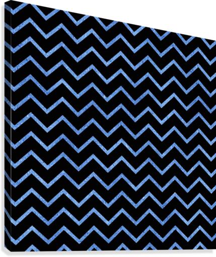 Blue Chevron Glitter Canvas Print