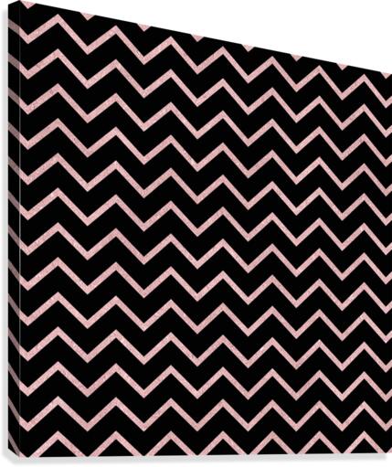 Rose Gold Chevron Glitter Canvas Print