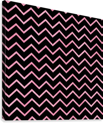 Strawberry Chevron Glitter Canvas Print