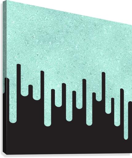 Dripping Turquoise Glitter Canvas Print